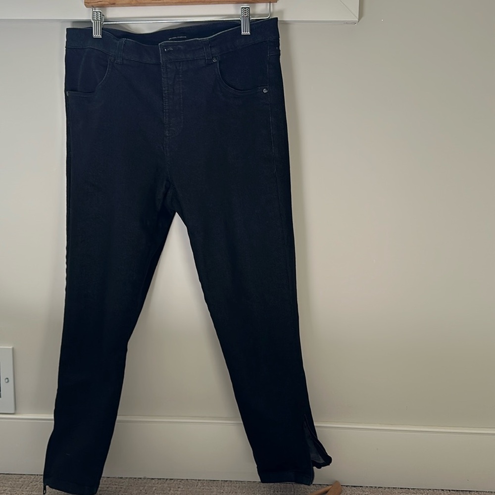 Universal Standard black jeans with zip at ankles size 10